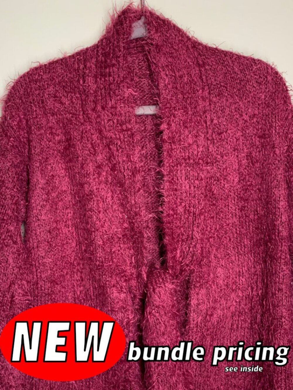 Unique! Handmade Fuzzy Cardigan Size Small